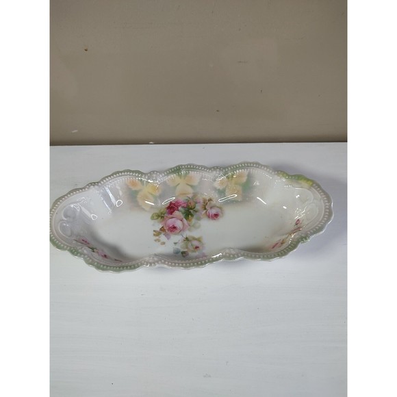 Vintage Leuchtenburg Germany Porcelain Celery Dish with Beautiful Luster Finish - Picture 6 of 8